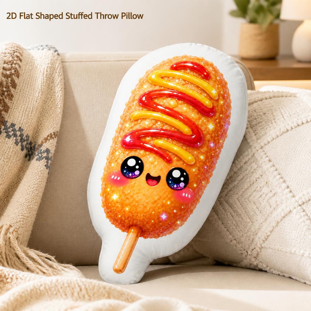 Korean Food Snacks - Плюшевая подушка в форме корейского корн-дога,